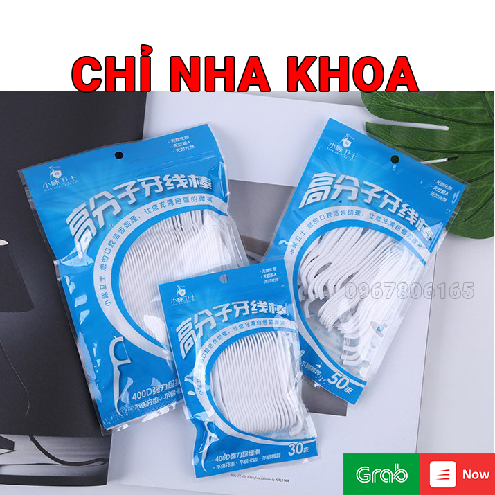 Gói 100 Chiếc Tăm Chỉ Nha Khoa 2 Đầu Chăm Sóc Răng Miệng