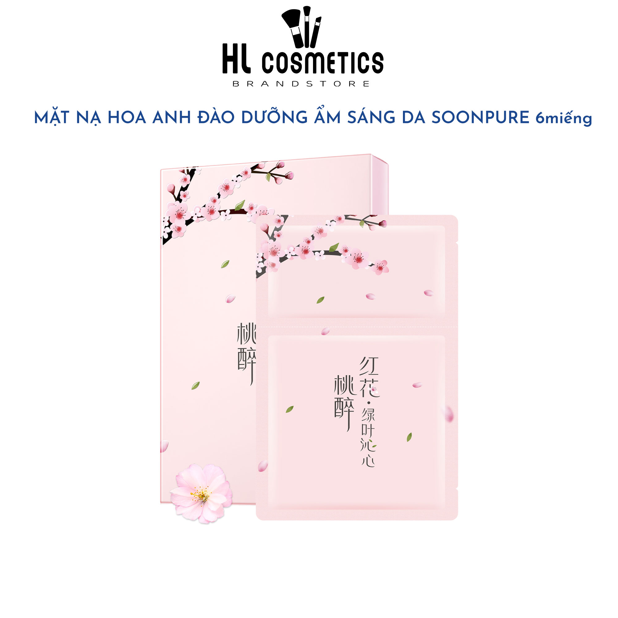 MẶT NẠ HOA ANH ĐÀO DƯỠNG ẨM SÁNG DA SOONPURE 10ml+25ml 6 MIẾNG/HỘP SC13