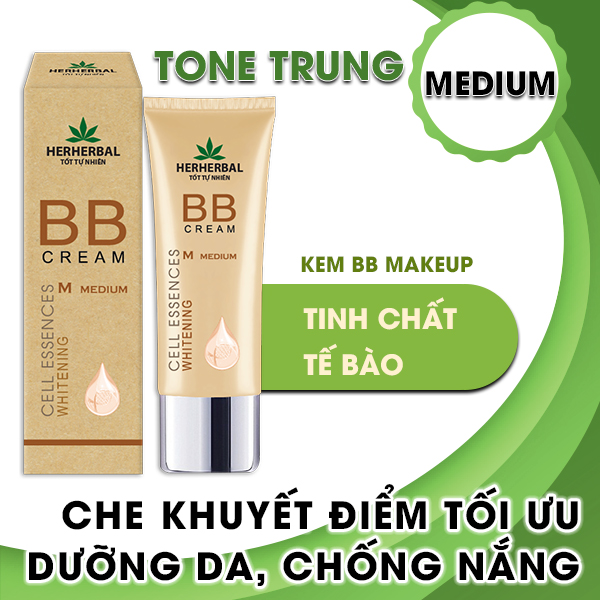 [Hcm]Kem Bb Makeup Tinh Chất Tế Bào Medium Herherbal 40G