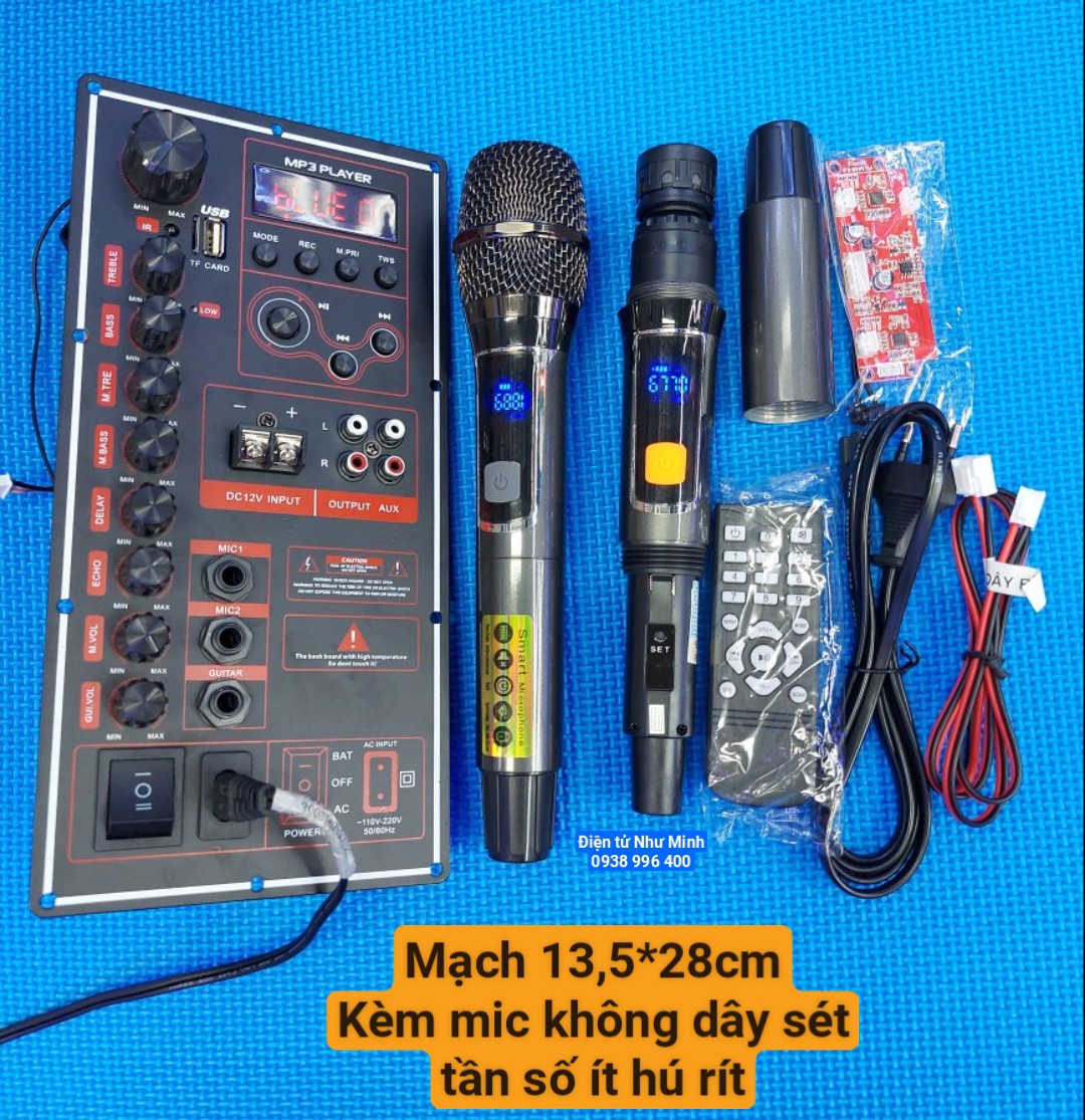 Mạch Loa kéo T6 kích thước 135cm x 28cm kèm Mic - dùng cho thùng Bass 30~40 đơn