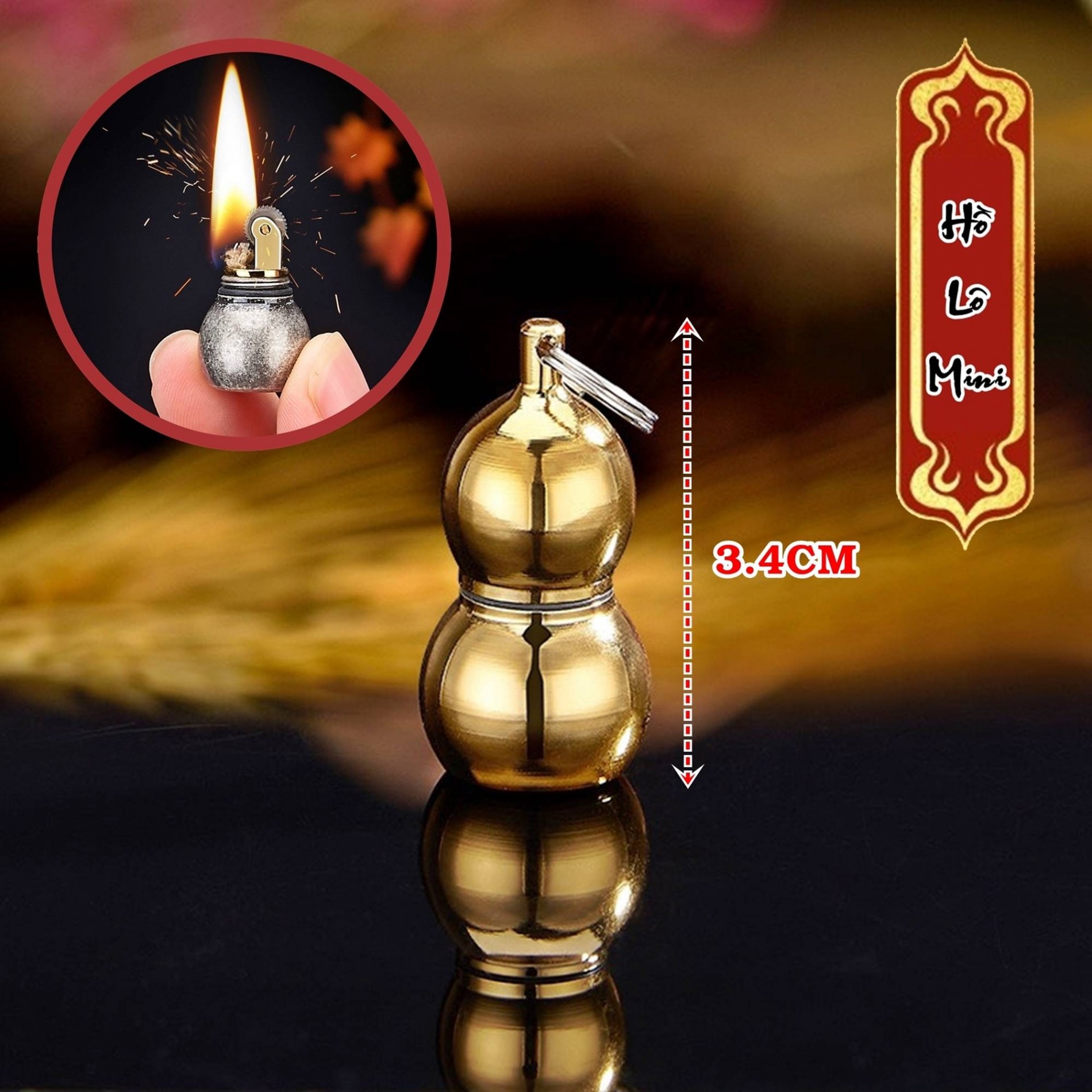 [ TẶNG KÈM MÓC KHÓA ] HỘP QUẸT - BẬT LỬA -XĂNG ĐÁ HỒ LÔ MINI