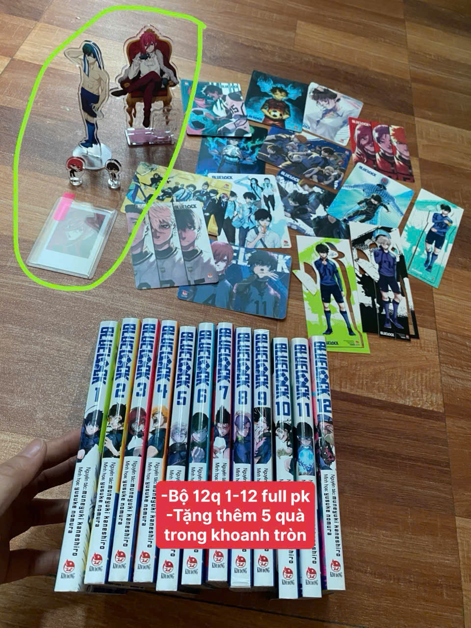 (in đầu full quà) Bộ 12q truyện tranh cũ Blue Lock Bluelock T1-12 full phụ kiện + tặng thêm 5 goods