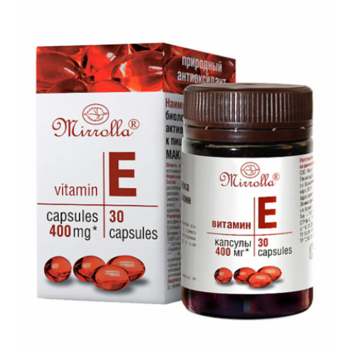 Vitamin E Đỏ (Mirrolla) - Chuẩn Auth - Nội Địa Nga - - - 270Mg/400Mg/30 Viên - - Làm Đẹp Da Chống Lão Hóa