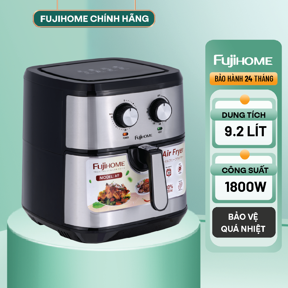 Nồi chiên không dầu nhập khẩu FUJIHOME - Dung tích 5 lít - 8 lít - 92 lít - 12 lít - Công suất 1800W