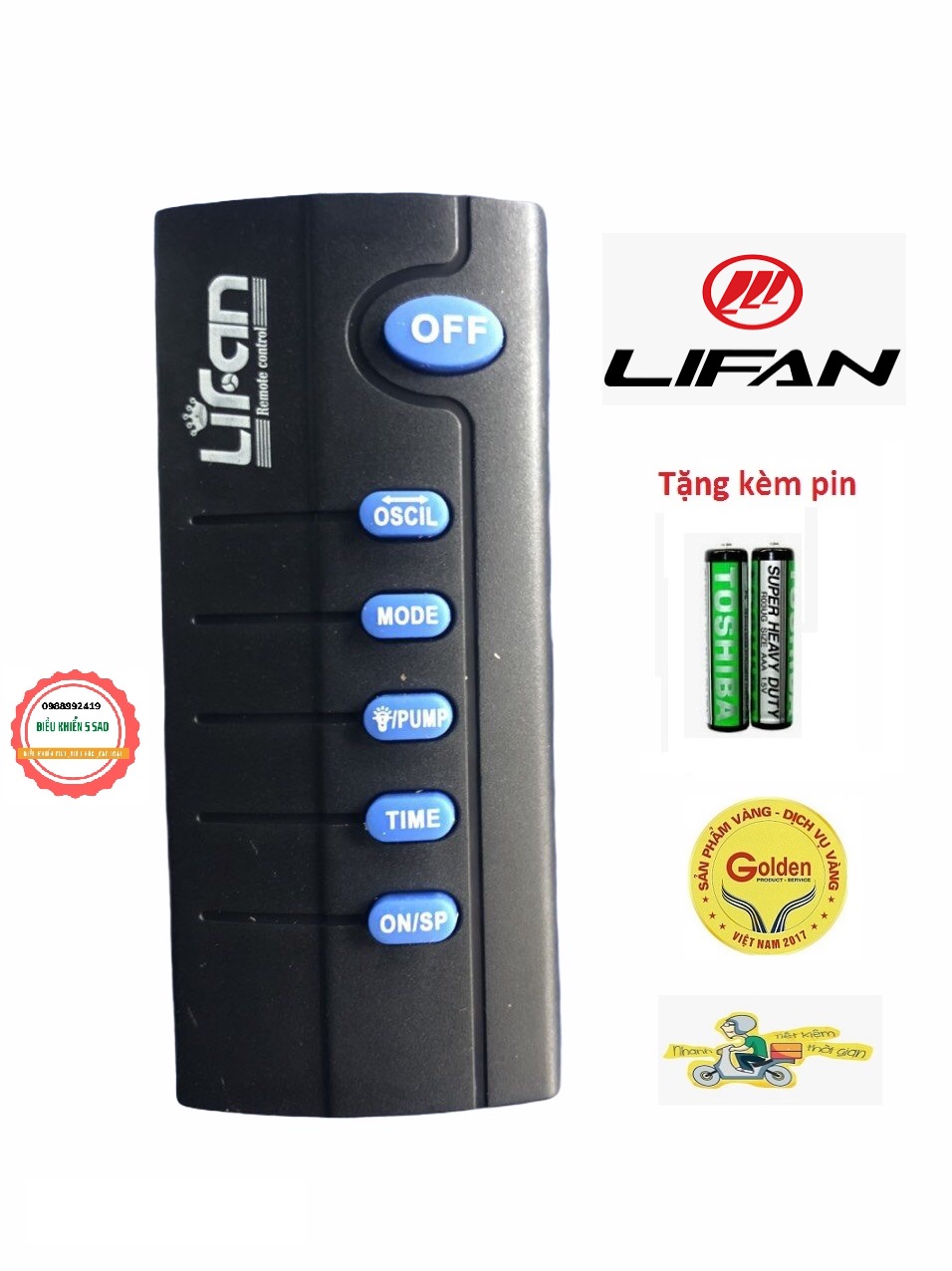 Điều khiển quạt LIFAN chính hãng màu đen (Cam kết sản phẩm là sản phẩm chính hãng )- Tặng kèm pin chính hãng - Remote LIFAN- Remote quạt LIFAN chính hãng loại xịn chính hãng