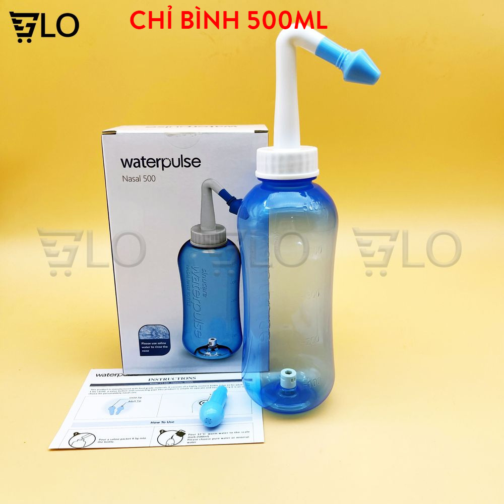 Bình Rửa Mũi Water Pulse Kèm Muối WaterPulse Giúp Làm Sạch Khoang Mũi Loại Bỏ Bụi Bẩn Phấn Hoa Ngăn Ngừa Viêm Xoang