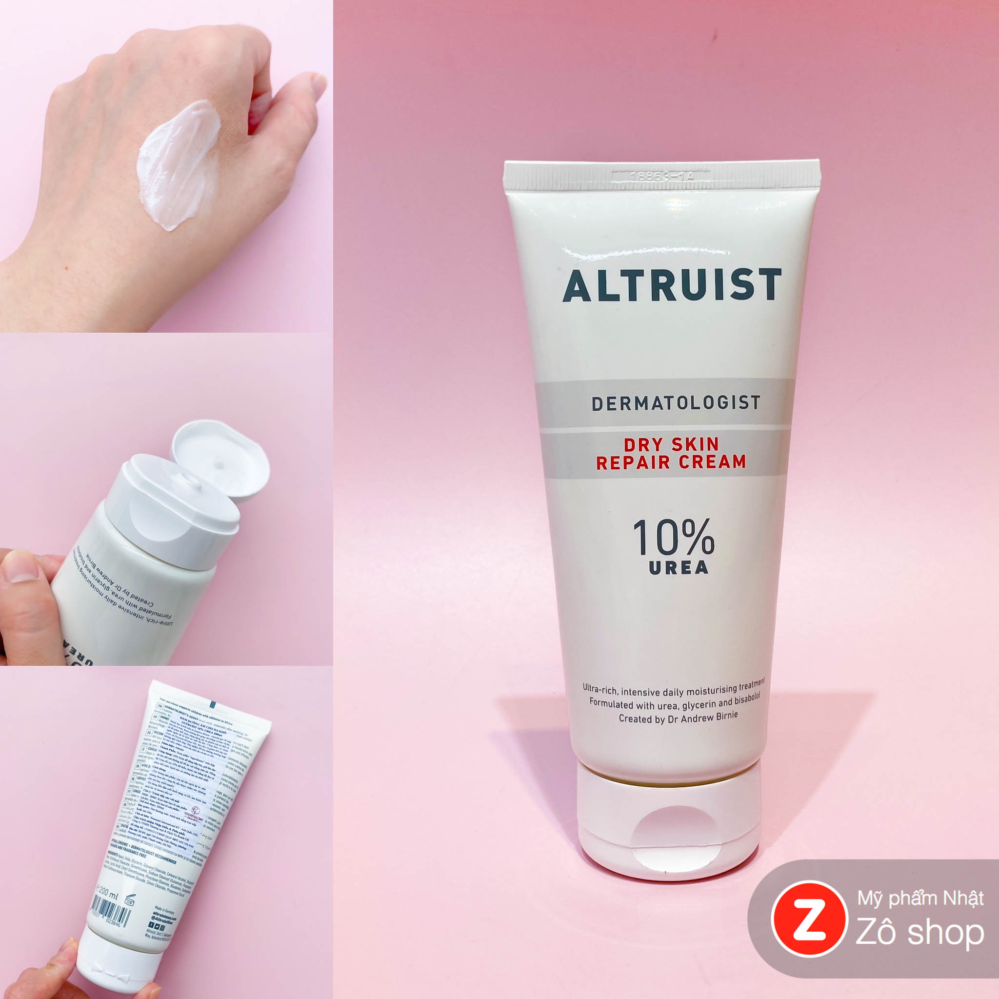 Kem Dưỡng Altruist Thuần Chay Phục Hồi Làm Dịu Dưỡng Ẩm Altruist Dermatologist Skin Repair Cream 10% Urea 200ml