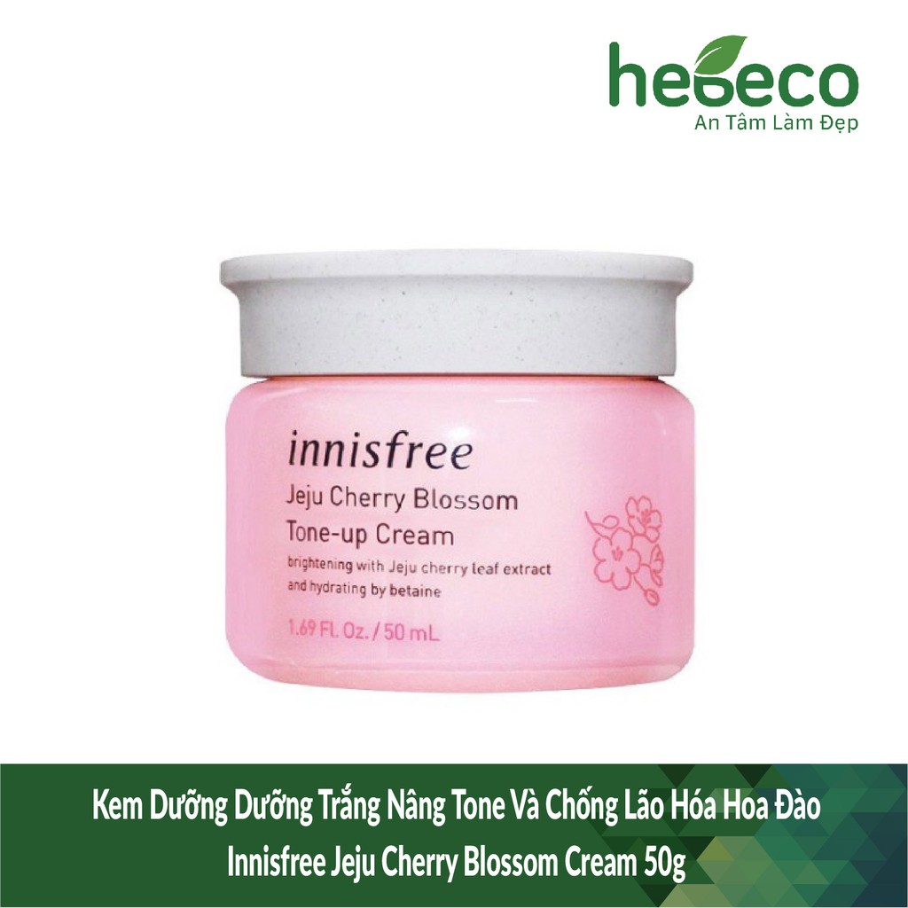 Kem Dưỡng Dưỡng Trắng Nâng Tone Và Chống Lão Hóa Hoa Đào Innisfree Jeju Cherry Blossom Cream 50G - Hàn Quốc