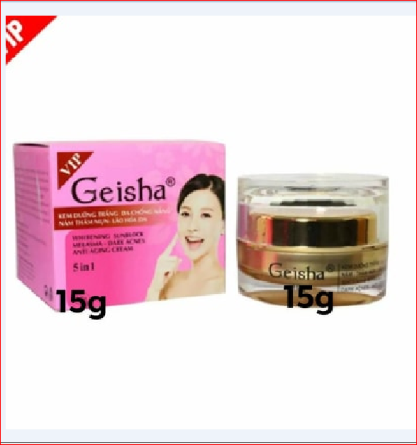 Kem Geisha Dưỡng Trắng Da Chống Nắng Nám Thâm Mụn Lão Hóa Da 5 In 1 15G