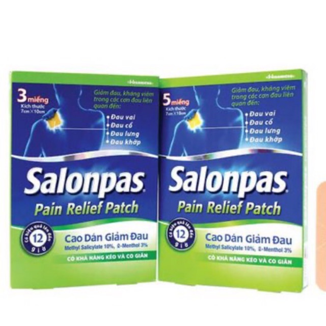 Miếng Dán Salonpas Co Giãn Hộp 3 Miếng/ 5 Miếng (Hộp 3)