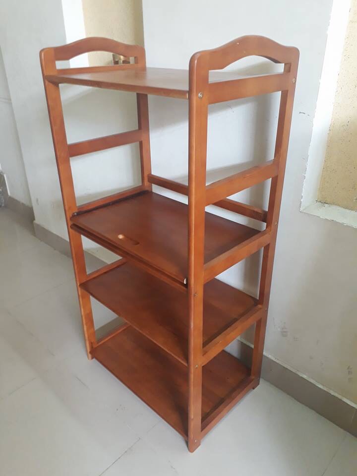 Kệ Đựng Lò Vi Sóng 4 Tầng Gỗ Tự Nhiên 100% Đựng Cả Lò Nướng Nồi Chiên Nồi Cơm Điện
