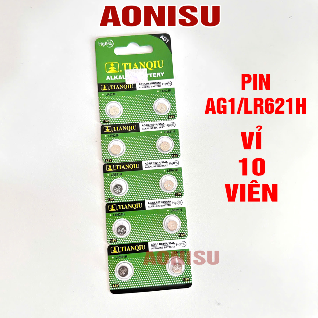 Pin Nút Áo TianQiu CHÍNH HÃNG AG10/AG13/AG3 - LR1130H/LR44H/LR41H 1.5V  Hàng Chất Lượng Cao AONISU