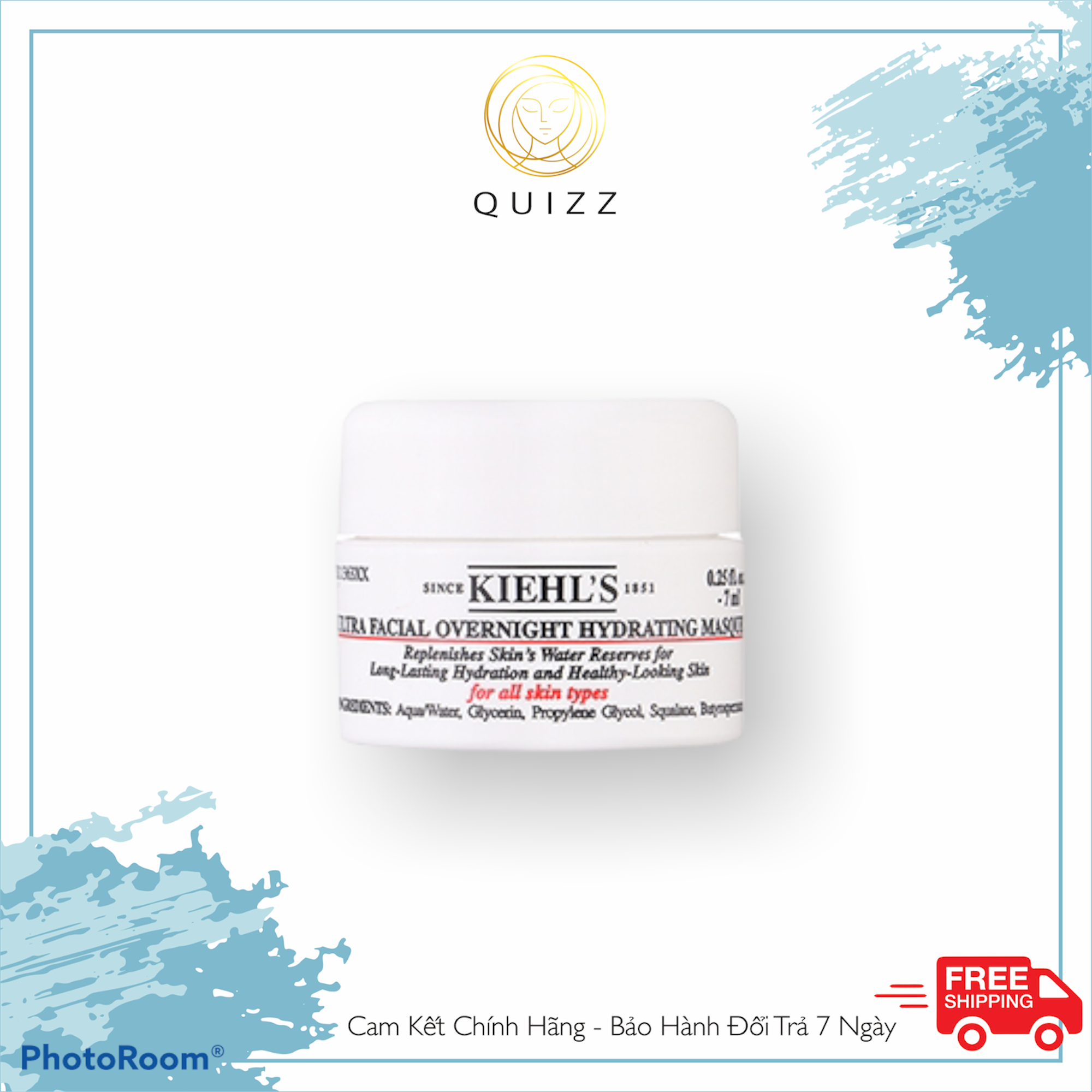 Mặt Nạ Ngủ Kiehl’s Ultra Facial Overnight Hydrating Masque Mini Size 7Ml_Quizz Cosmetics