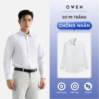 OWEN - Áo Sơ Mi Trắng Nam Dài Tay Kiểu Regular Fit Chất Poly Rayon AR258038DR26