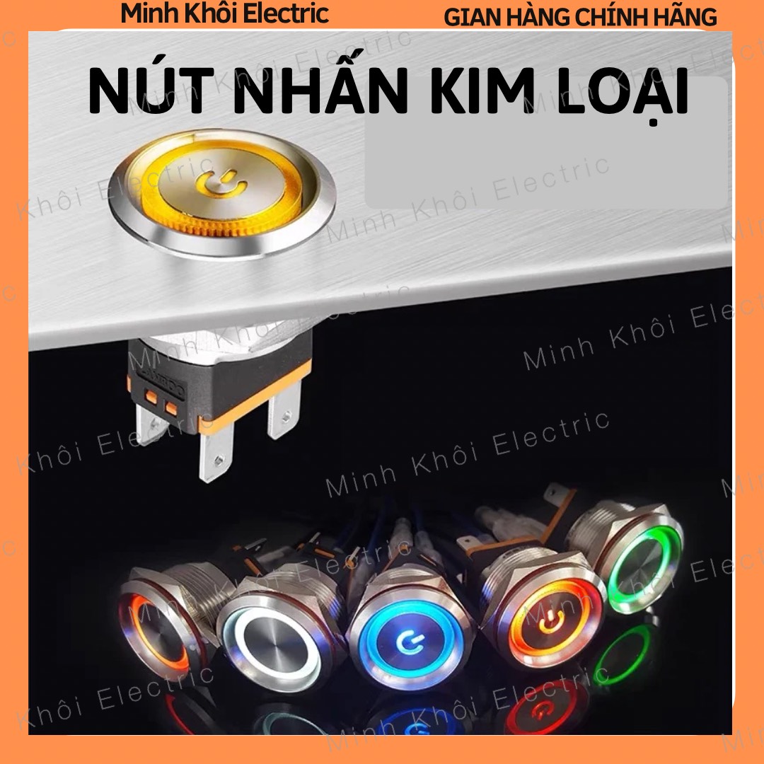 nút nhấn kim loại chống nước phi 16 công tắc inox led nút nhấn inox công tắc nút bấm kim loạicông tắ