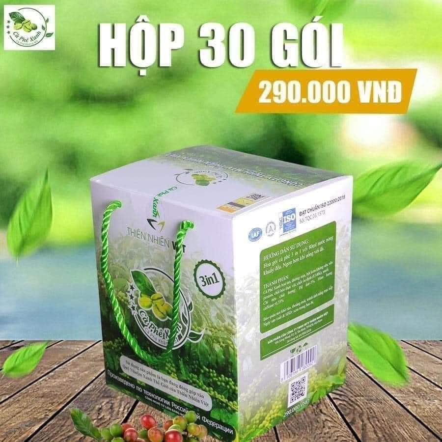 Cà Phê Xanh Kháng Mỡ Giảm Cân Loại 30 Gói - Thiên Nhiên Việt