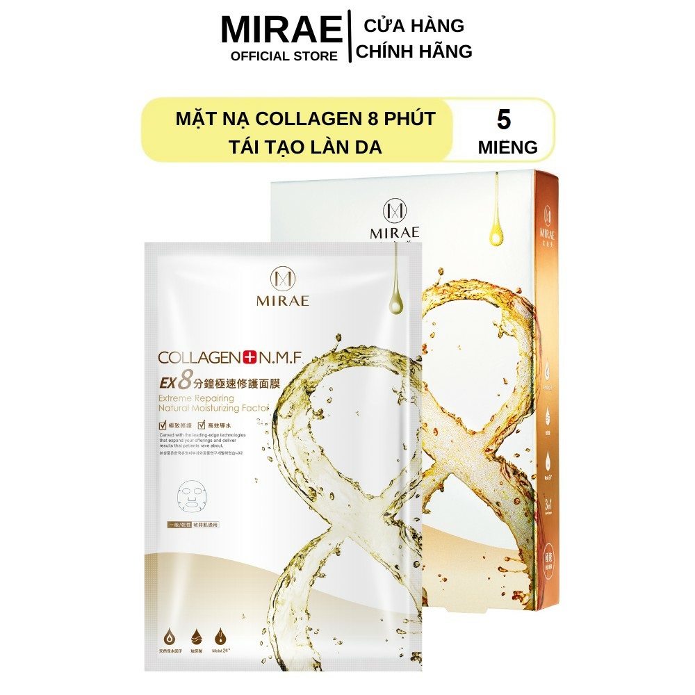 Mặt Nạ Tái Tạo Làn Da Mirae Giảm Kích Ứng Cung Cấp Độ Ẩm Giúp Da Căng Mịn - Collagen. 20G/Miếng . 5Miếng