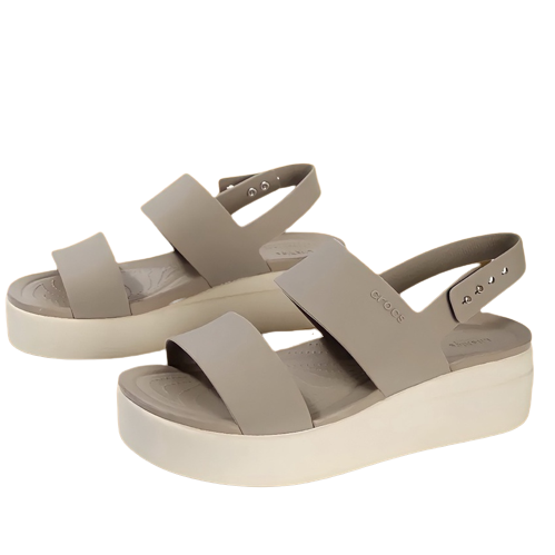 Dép Sandal Quai Ngang Màu Be Bò YOZ123 Đế Bằng Cao Có Quai Sau Nhiều Size Từ 35 đến 40