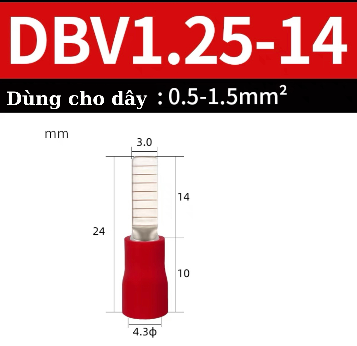 Cos Kim Dẹt Bọc Nhựa 100c cos pin dẹp đầu cốt kim dẹp cốt pin dẹt nối điện