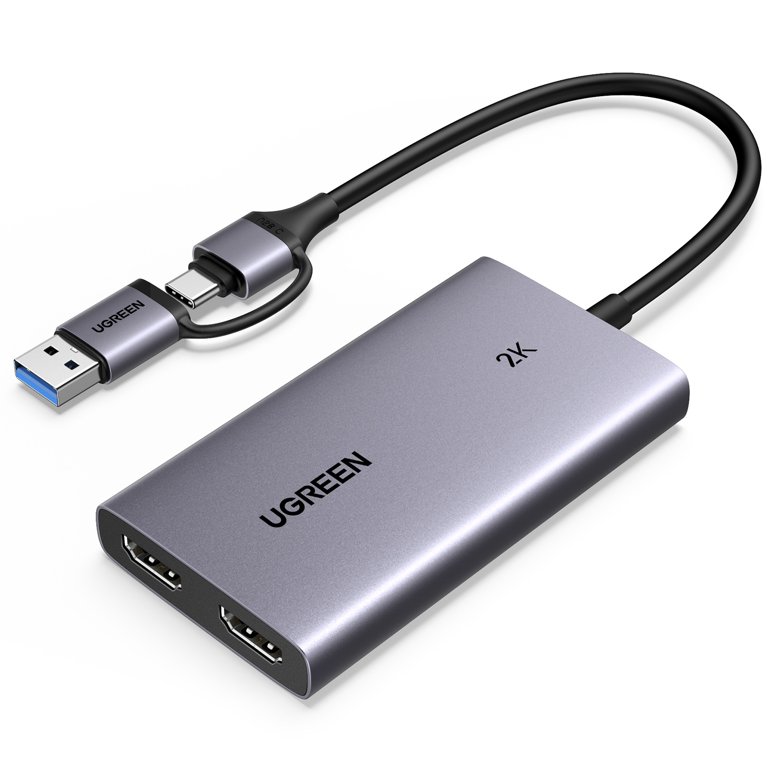 UGREEN Thẻ thu video HDMI to USB Loop-out Video audio Capture card Aluminum case with cable + built-