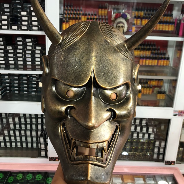 Mặt nạ trang trí phòng xăm kích thước cả sừng rộng 20cm*40cm