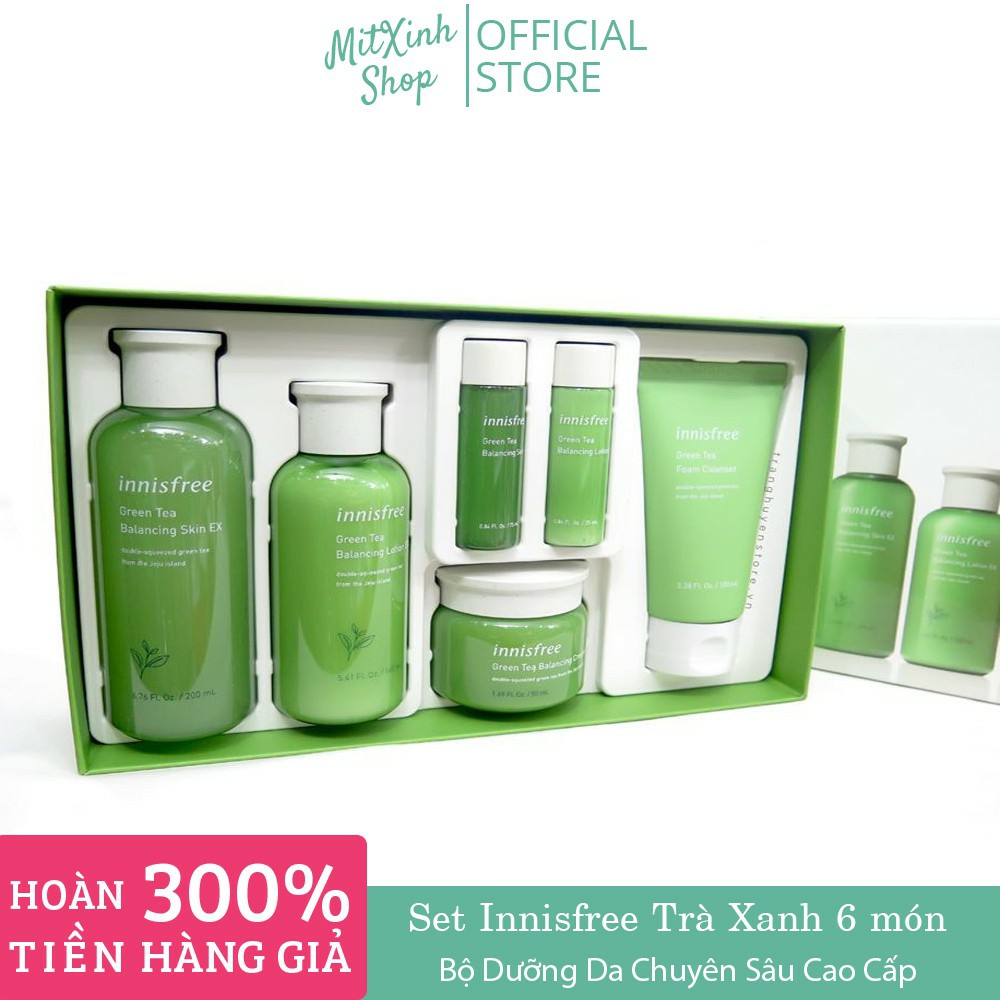 Cobom 6 Món Dưỡng Da Innisfree Trà Xanh