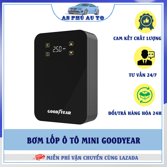 Bơm lốp xe ô tô GoodYear GY-3302 CHÍNH HÃNG bảo hành 12 tháng