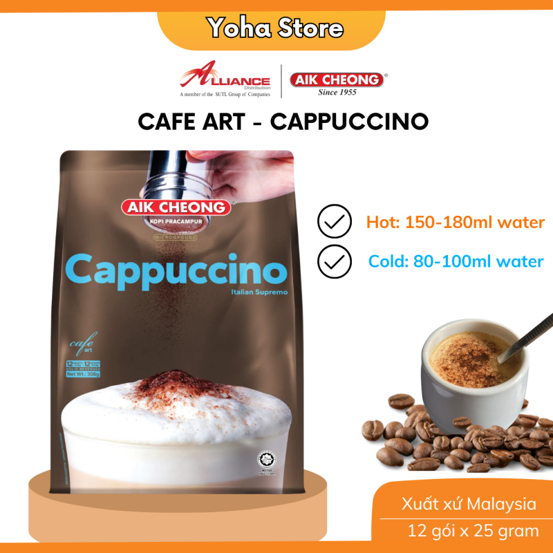 Cà Phê Cappuccino Aik Cheong Cafe Art (12 Gói x 25g)- nhập khẩu từ Malaysia