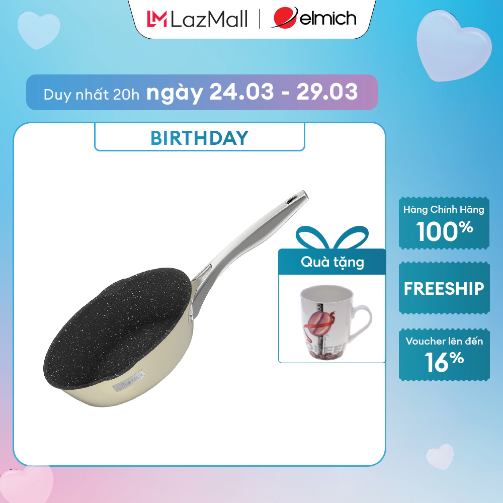 (Duy nhất 20.05)Chảo Inox liền khối Elmich Hera EL-8227 size 26cm