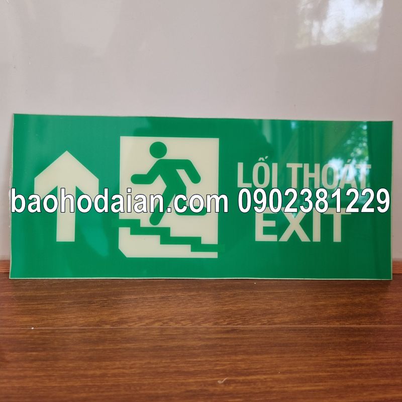 Biển báo dạ quang UV thoát hiểm exit dán tường - nhiều mẫu
