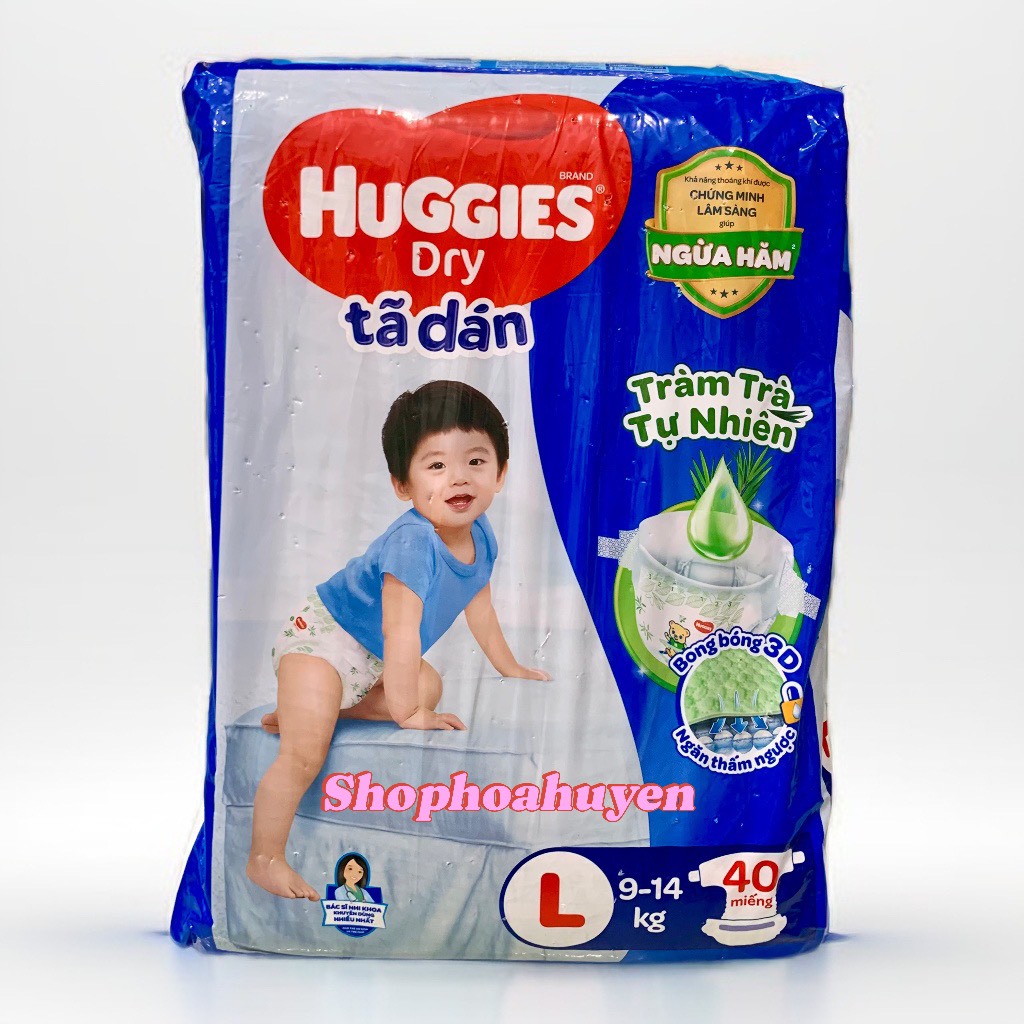 Tã dán Huggies Skincare  M46+3/ L40 miếng Bĩm dán Huggies  tràm trà mới