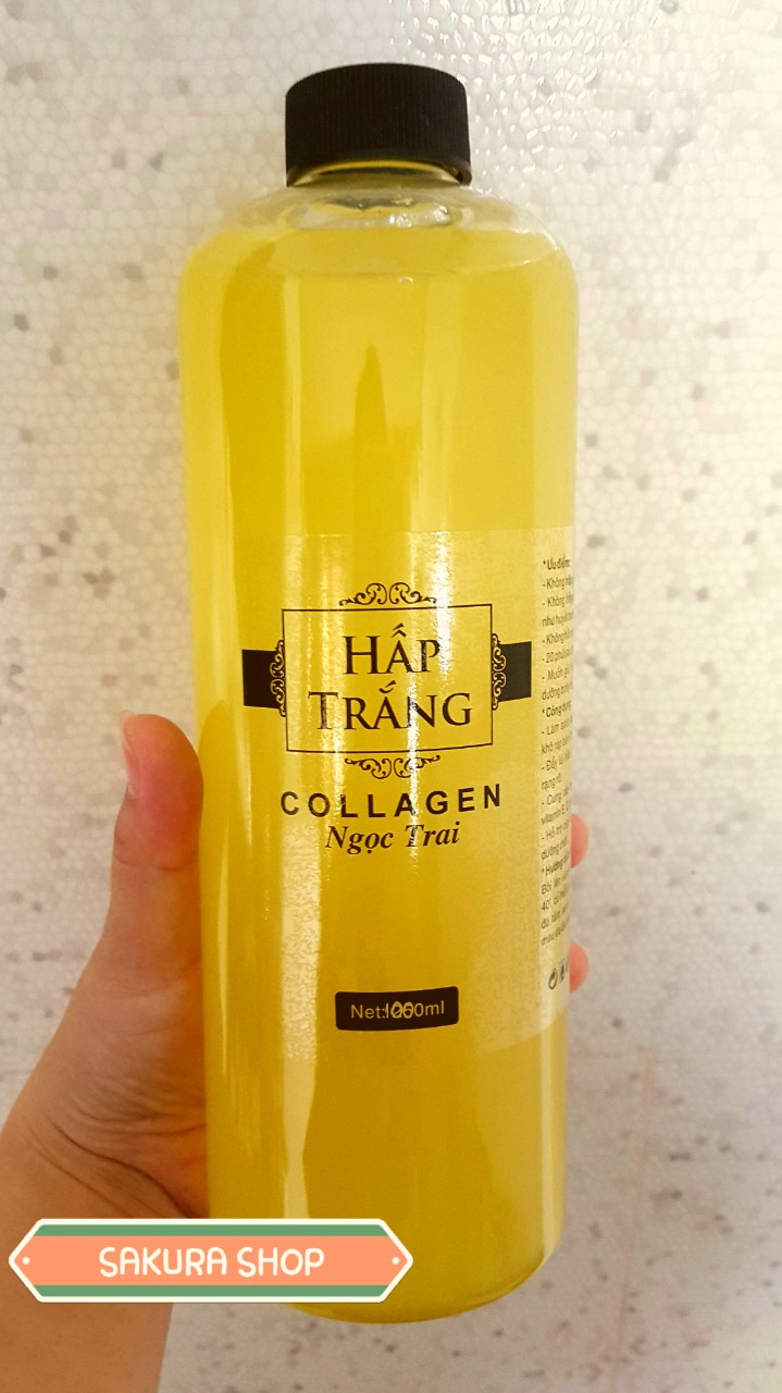 Hấp Trắng Da Collagen Ngọc Trai - Gel Trắng Da Collagen Chai 1000Ml