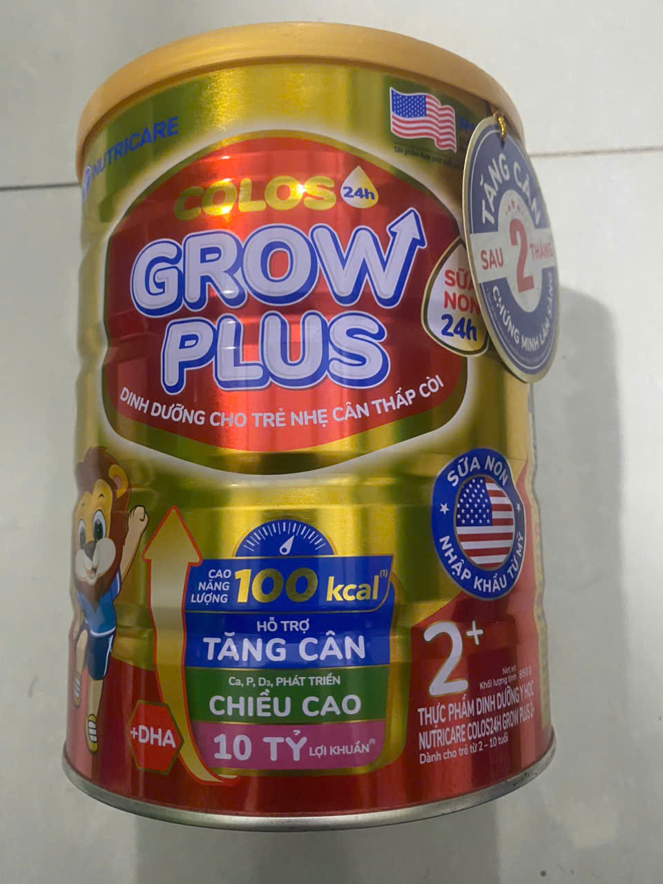 Sữa Bột Nutricare Colos Grow Plus 2+ (850g)