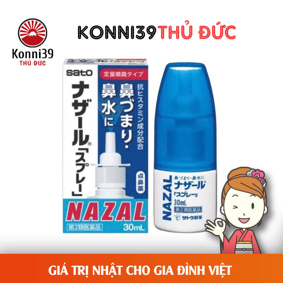 XỊT MŨI NAZAL SATO NHẬT BẢN (LỌ 30ML)