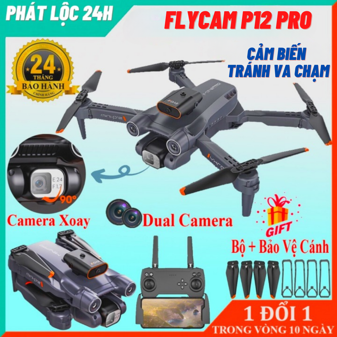 Máy Bay Không Người Lái Flycam S136 Pro Max Drone Camera 4k Bay 30 Phút Tầm Xa 3000m G.P.S Tự Trở Về Cảm Biến Laser Chống Va Chạm