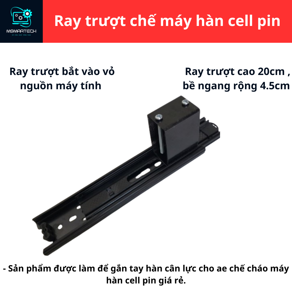 Ray trượt chế máy hàn cell pin