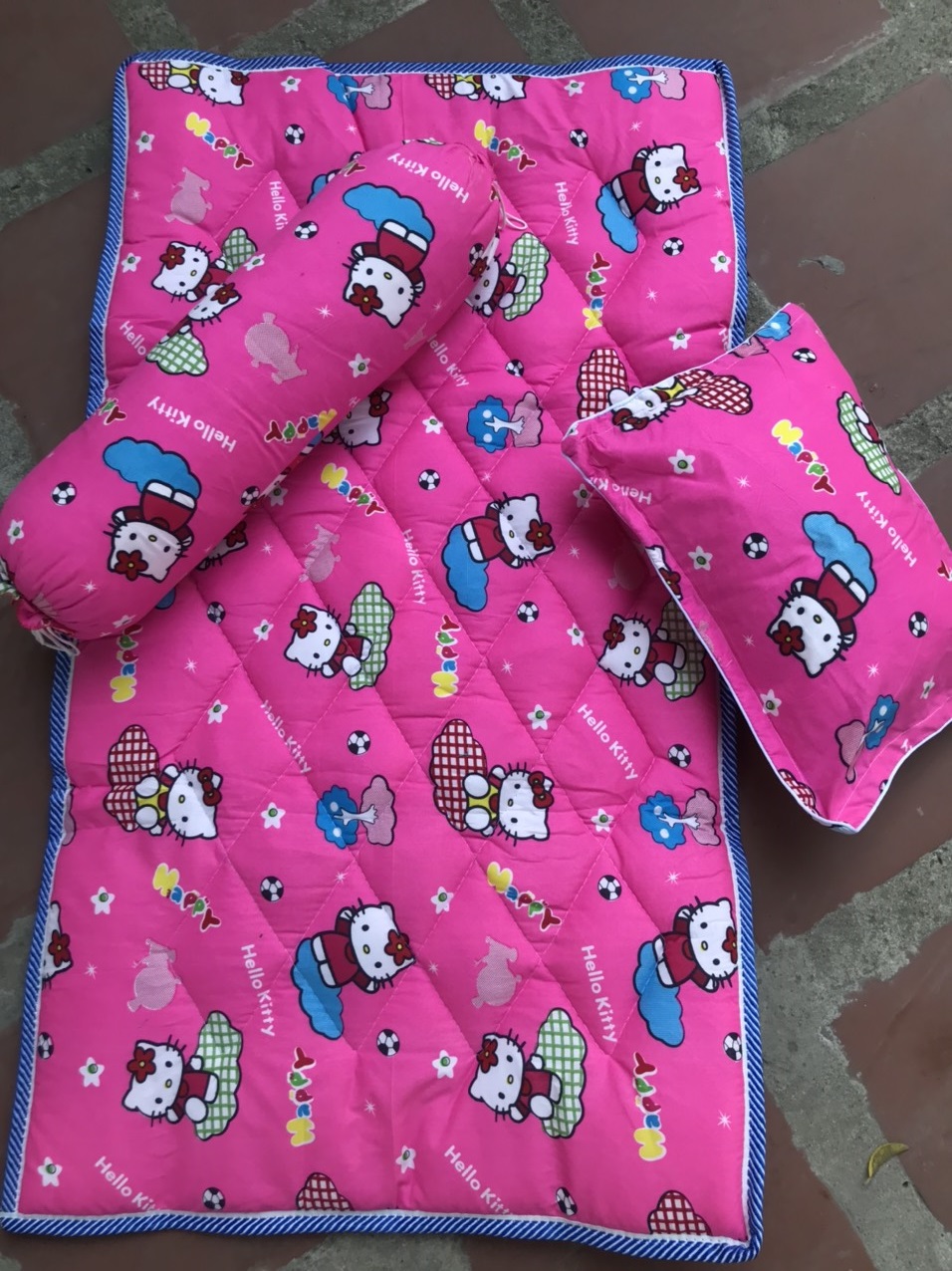 BỘ NỆM KÈM GỐI ĐI HỌC 5D CHO BÉ COTTON -60-110CM    bộ nệm cho bé- BỘ NỆM ĐI MẪU GIÁO VẢI COTON - BỘ