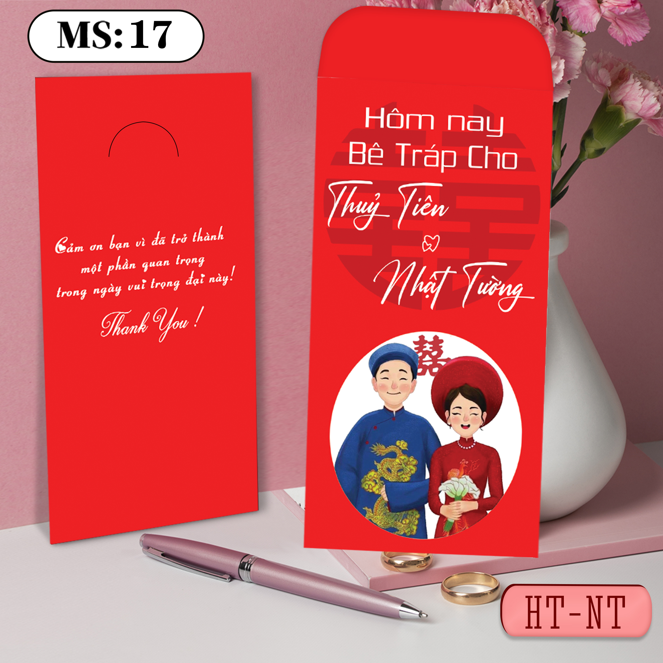 Bao lì xì bưng quả in theo tên dâu rể (2)
