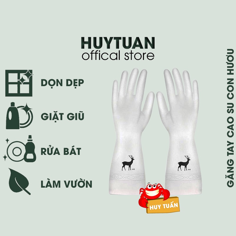 Găng tay cao su con hươu Găng tay cao su siêu bền siêu dai Găng tay lao động Găng tay bảo vệ (MS02) Huy Tuấn