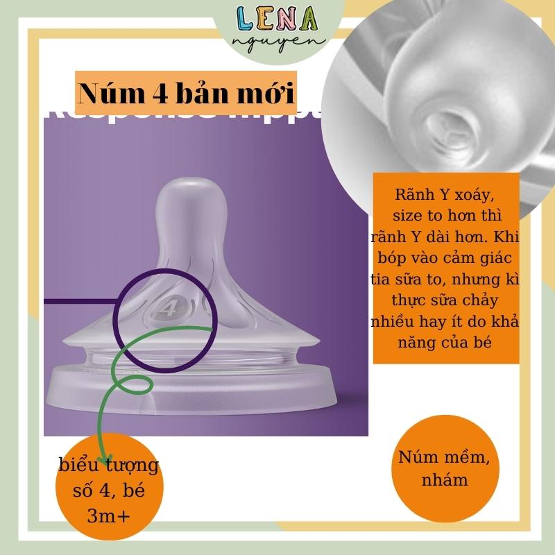 Núm bình Avent cổ rộng mô phỏng ti mẹ  Núm ti Avent Natural bản cũ Núm bình Avent bản mới 125ml 260m