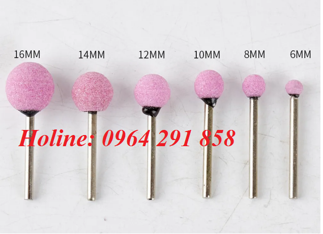 Mũi đá mài đầu tròn trục 3mm - đá mài mini hình tròn đầu 6/8/10/12/14/16mm