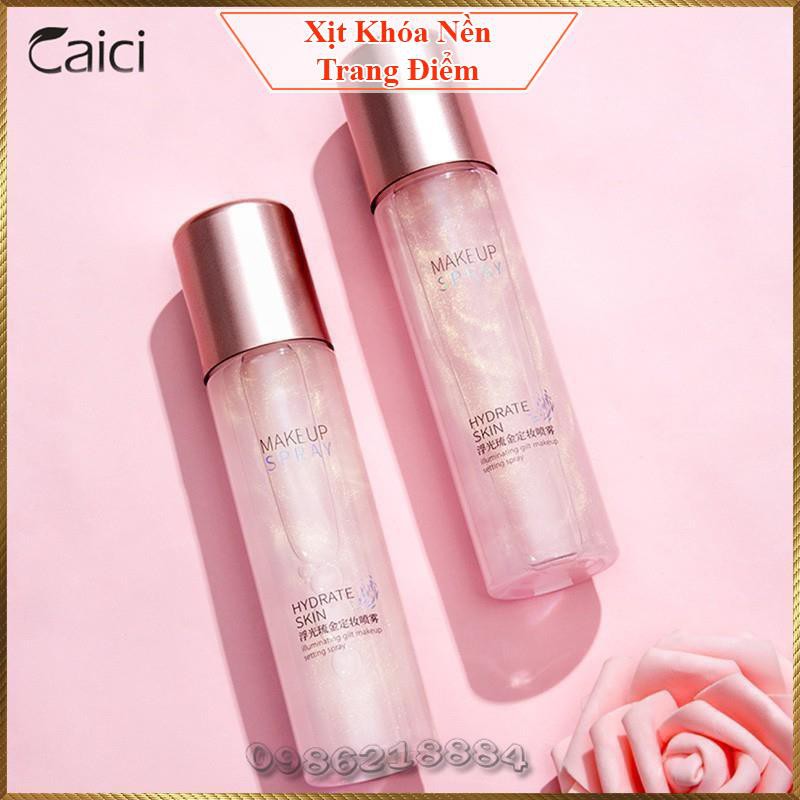 Xịt nhũ trang điểm Caici Makeup Spray Hydrate Skin giữ lớp trang điểm cố định lâu trôi CMS4