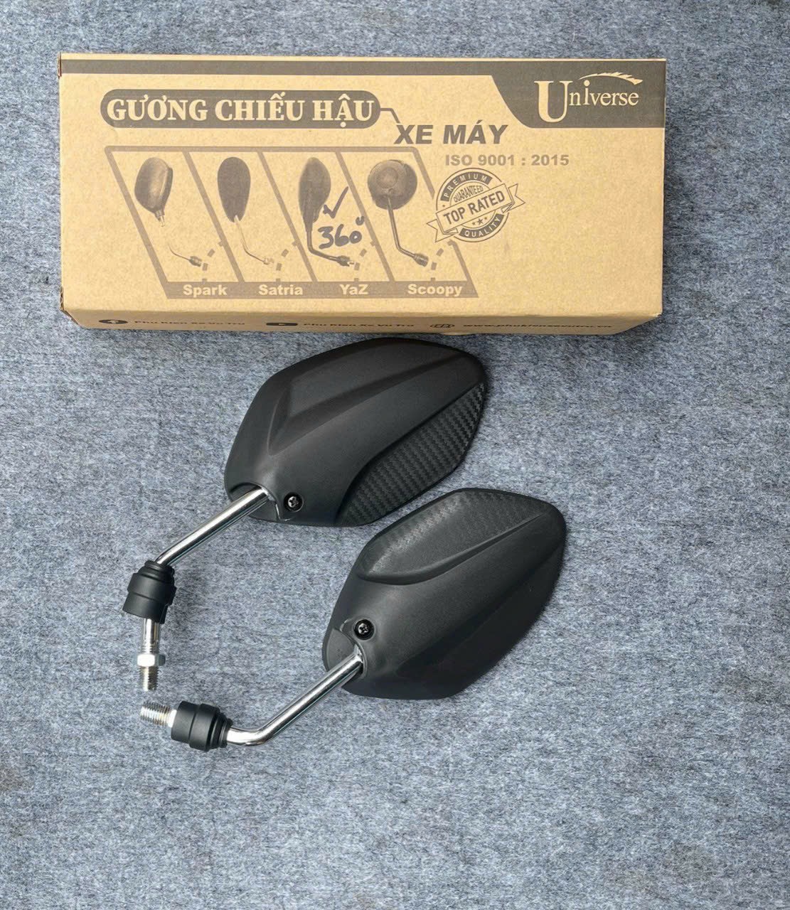 kính/ gương chiếu hậu ARIBLADE chân ngắn XI INOX 10 li thuận (2 bên gương) - gắn hầu hết các loại xe