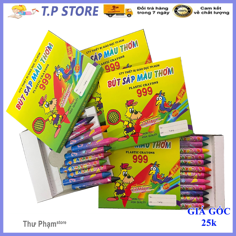 Hộp Bút Màu Sáp Thơm - Bộ 12 Màu Sáp Tô Màu cho Bé - Bút Màu giúp Bé Thỏa Sức Sáng Tạo