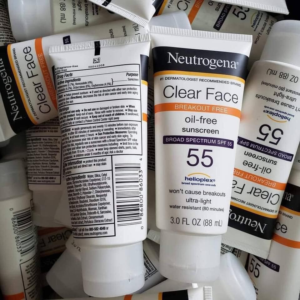 Neutrogena - Kem Chống Nắng Dành Cho Da Dầumụn Clear Face Oil - Free Sunscreen Spf55