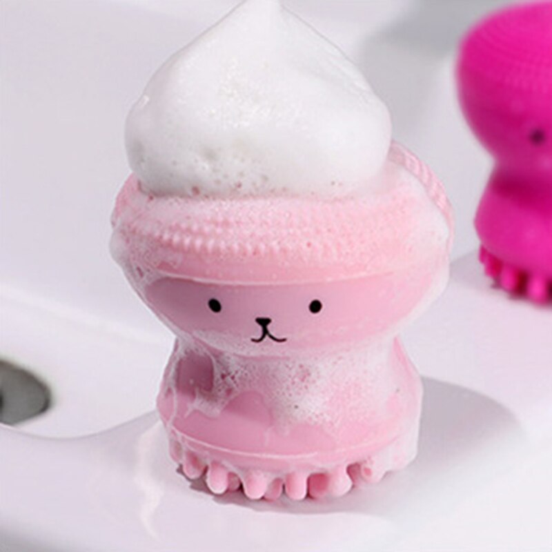 2021 Novas Escovas De Limpeza Facial De Silicone Bonito Octopus Limpador Facial Poros Cleanser Ferramentas De Cuidados Com A Pele Esfoliante
