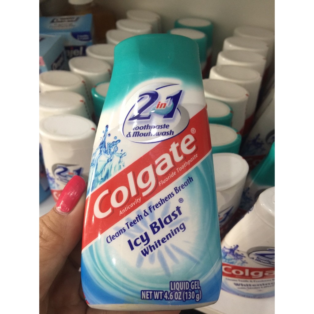 [Hcm]Kem Đánh Răng Súc Miệng Colgate 2In1 Whitening Icy Blast 130G