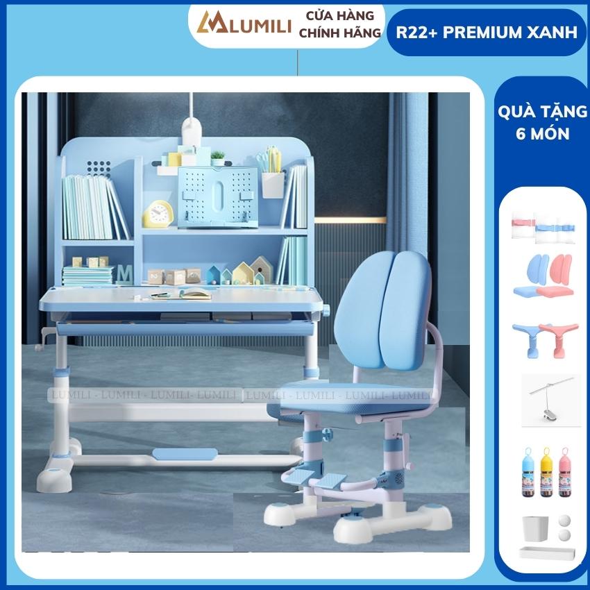 bàn học cho bé lumili R22+ bàn học sinh nâng hạ tay quay bàn học chống gù kích thước 80cm bàn học th