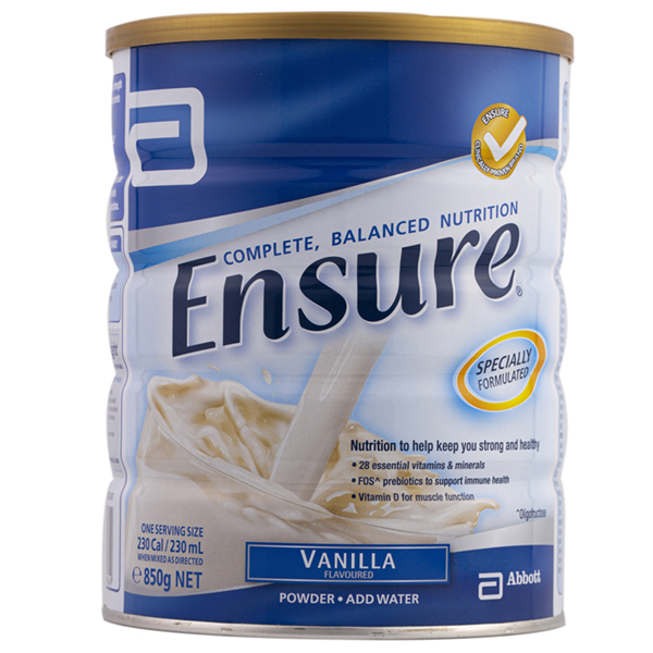 Sữa Ensure Úc 850g, Sữa Ensure Đức 400g, Sữa Ensure Mỹ Original Nutrition Powder 397g mẫu mới Vanilla