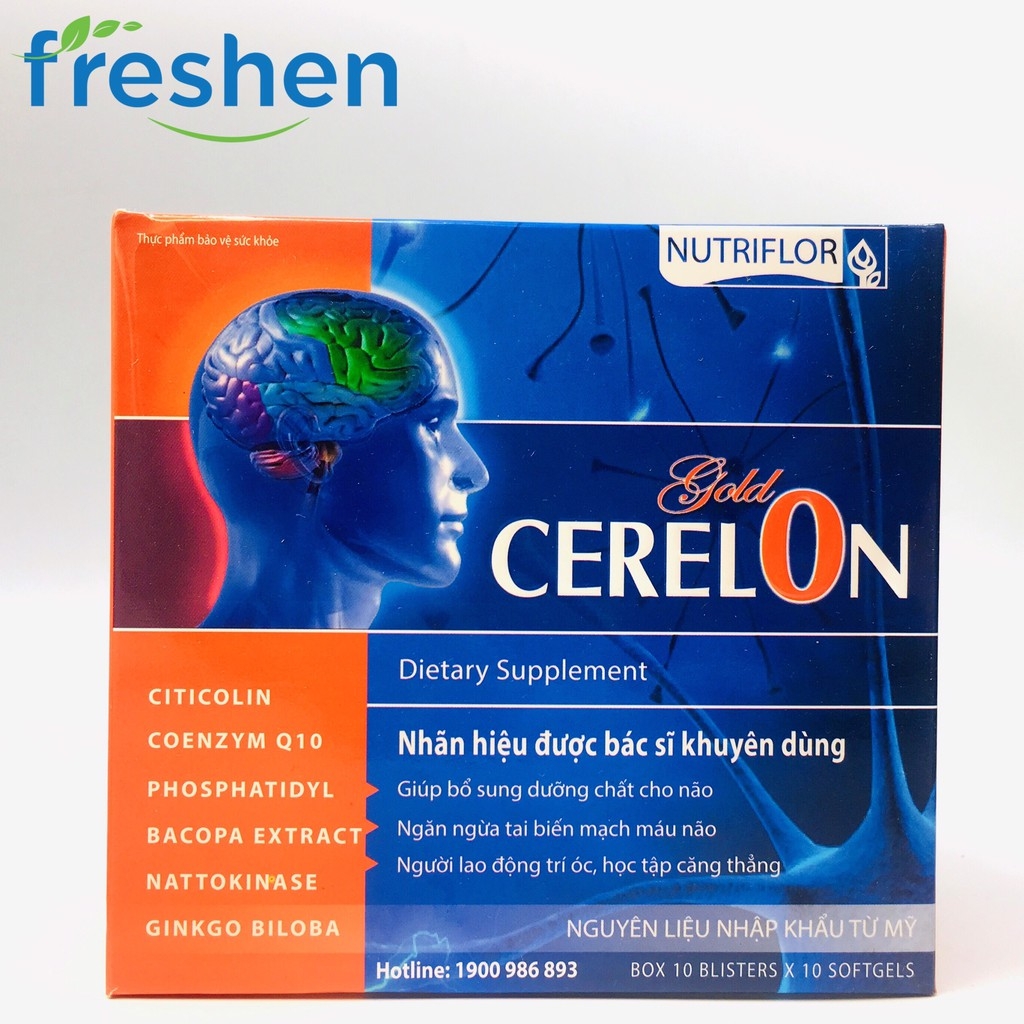 [HCM]Viên bổ não CERELON GOLD ( Giúp hoạt huyết dưỡng não hoa mắt chóng mặt nhức đầu)